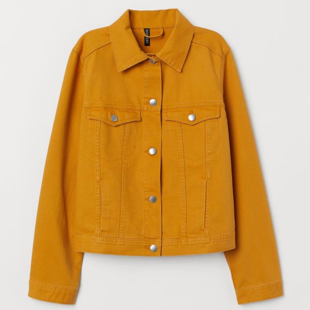 H&M Denim Jacket Mustard Yellow Size S